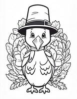 turkey coloring book for children and adults for thanksgiving photo