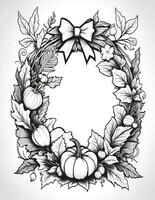 thanksgiving decoration coloring book for kids and adults photo