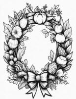 thanksgiving decoration coloring book for kids and adults photo