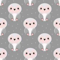 Seamless pattern, cute cartoon penguins on a starry background. Children's print, textile, background, vector