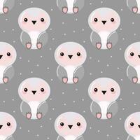 Seamless pattern, cute cartoon penguins on a starry background. Children's print, textile, background, vector