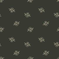 Seamless pattern, golden contour hibiscus flowers on a dark background. Print, floral background, textile. Vector
