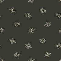 Seamless pattern, golden contour hibiscus flowers on a dark background. Print, floral background, textile. Vector