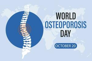 World Osteoporosis Day, October 20, banner. Human spine and text. Illustration, banner, vector