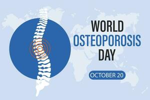 World Osteoporosis Day, October 20, banner. Human spine and text. Illustration, banner, vector