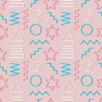 Multicolor abstract seamless pattern, vibrant shapes and geometric dot patterns. Trendy design 80s-90s style, ethnic hipster background. Vector