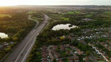 Urban Connectivity Aerial Shot of Expressway and Bridge video