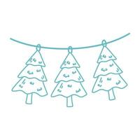 hand drawn christmas design elements vector