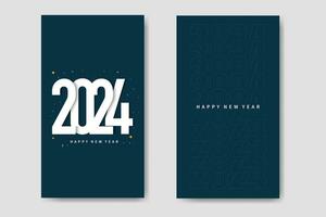 Happy New Year 2024 With Blue Background vector