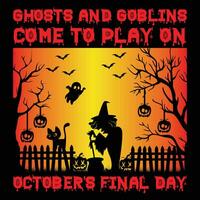 ghosts and goblins come to play on october final day.eps vector