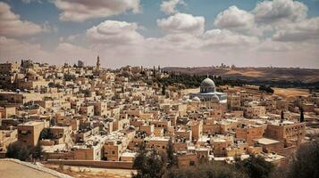 wide view of jerusalem   generative AI photo