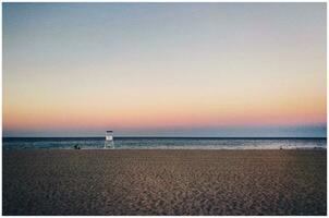 Serenity by the Sea   A Breathtaking Sunset View of Argeles Beach on the Mediterranean Coast photo