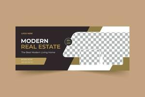 Real estate cover design template vector