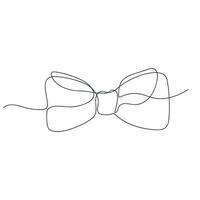 Bow tie drawn in one continuous line. One line drawing, minimalism. Vector illustration.