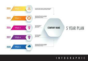 5 year plan milestone template for presentation to help you easily identify which stage of project vector