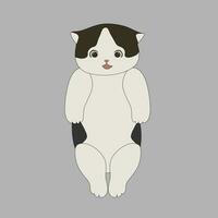 Adorable Standing Cute Cat Cartoon Vector Illustration