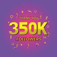 congratulation for your 350k online followers and public like vector