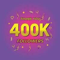 congratulation for your 400k online followers and public like vector