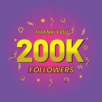 congratulation for your 200k online followers and public like vector