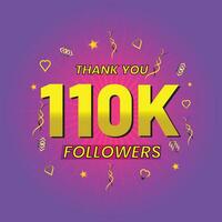 110k social seguidores y suscriptores modelo vector