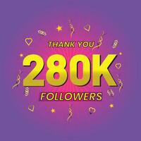 congratulation for your 280k online followers and public like vector