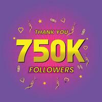 750k social media network followers and connections vector