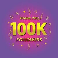 felicidades para tu 100k en línea seguidores y público me gusta vector