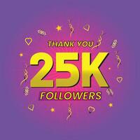 25k social seguidores y suscriptores modelo vector