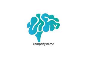 Human head brain silhouette thin logo or icon design template vector