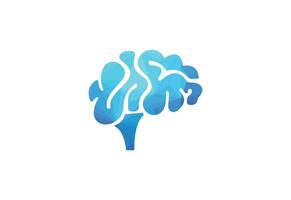 Creative human brain abstract vector logo design template.