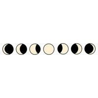 Cute illustration in flat style isolated on white background, moon phases, magical elements. vector