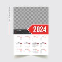 Wall Calendar Design 2024 vector