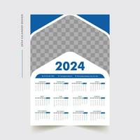Wall Calendar Design 2024 vector