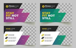 Gym business card design template, corporate business card template, Clean professional Gym business card vector