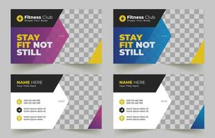 Gym business card design template, corporate business card template, Clean professional Gym business card vector