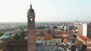 Aerial image of Monza, Italy, showing the Arengario tower video