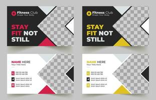Gym business card design template, corporate business card template, Clean professional Gym business card vector