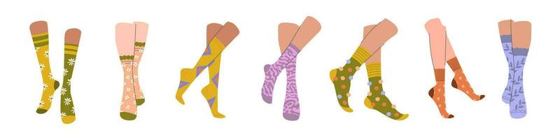 Legs and trendy socks. vector