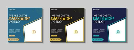 Digital business marketing banner for social media post template. Business Post Design for Advertising vector
