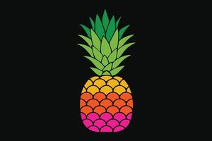 Cute Girls Pineapple Summer Vacation T-Shirt Design vector