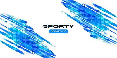 Abstract Blue Ocean Brush Background with Halftone Effect. Sport Banner. Scratch and Texture Elements For Design vector