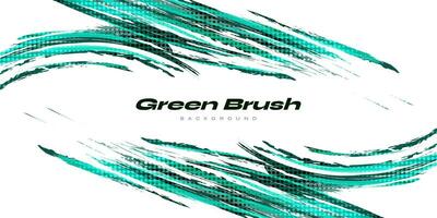 Abstract Green Brush Background with Halftone Effect. Sport Banner. Scratch and Texture Elements For Design vector