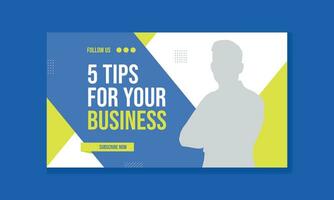 Thumbnail template for business marketing tips vector