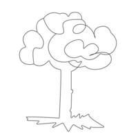 continuo uno línea planta crecimiento árbol contorno vector Arte dibujo