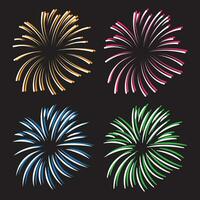 Cute cartoon fireworks explosion cartoon with some color for the shadow. fireworks mascot set vector