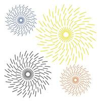 Awesome fireworks explosion vector cartoon set. fireworks mascot icon set