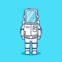 Free vector astronout doing upright posture cartoon vector icon illustration. science technology concept