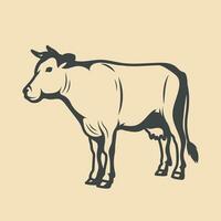 Cow Retro vector Stock Illustration