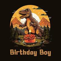 cumpleaños chico dinosaurio contento cumpleaños camisa impresión linda dinosaurio vector camiseta diseño vector ilustración