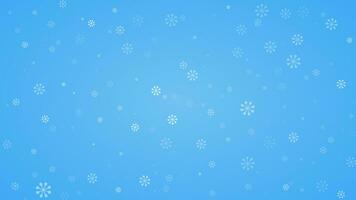 Snowflake on winter blue sky background. Christmas vector illustration design for backdrop, postcard. Christmas snowy winter design. White falling snowflakes, abstract landscape. Cold weather effect.